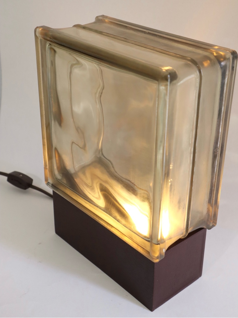 Handmade Glass Block Lamp *Base* Glass block not included Vintage Inspired lamp